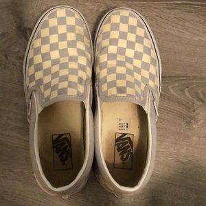 Grey checkered vans!